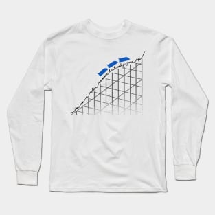 I'm On a Roller Coaster That Only Goes Up (Blue Cars) Long Sleeve T-Shirt